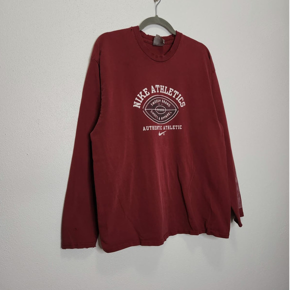 Vintage Nike Thrashed Worn Distressed Silver Tag Large Long Sleeve VTG - Picture 7 of 9
